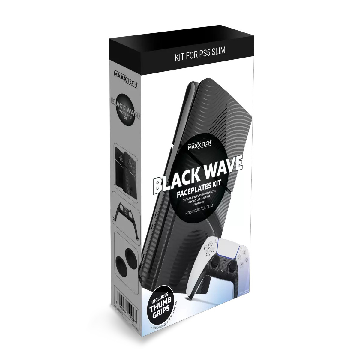 Faceplate for Playstation 5 PS5 Slim Disc/Digital and Dualsense - Black wave