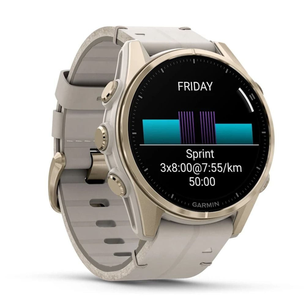Garmin Smartwatch Fenix 8 AMOLED 43mm Soft Gold w/Limestone Leather Band