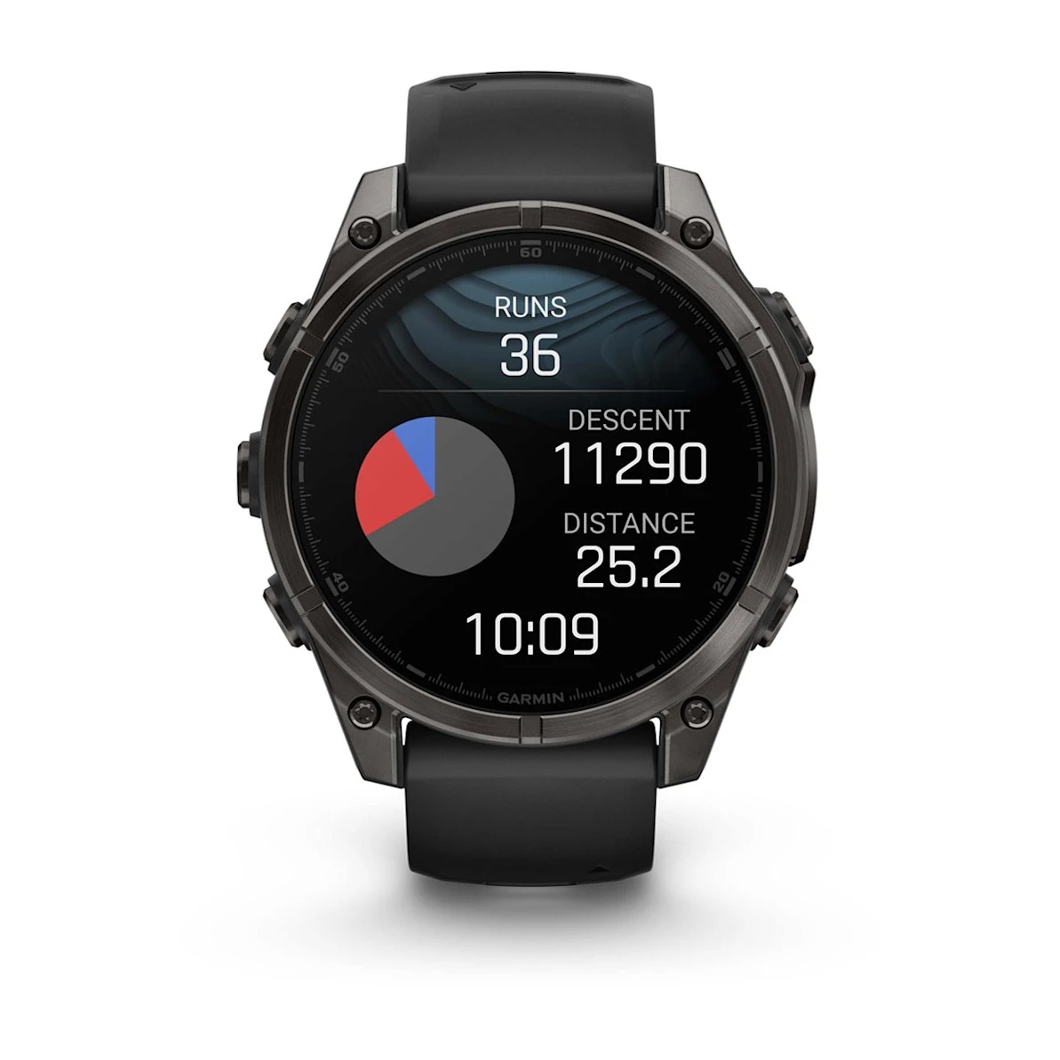 Garmin Smartwatch Fenix 8 AMOLED Sapphire Titanium 47mm Carbon Grey DLC w/Black/Pebble Band