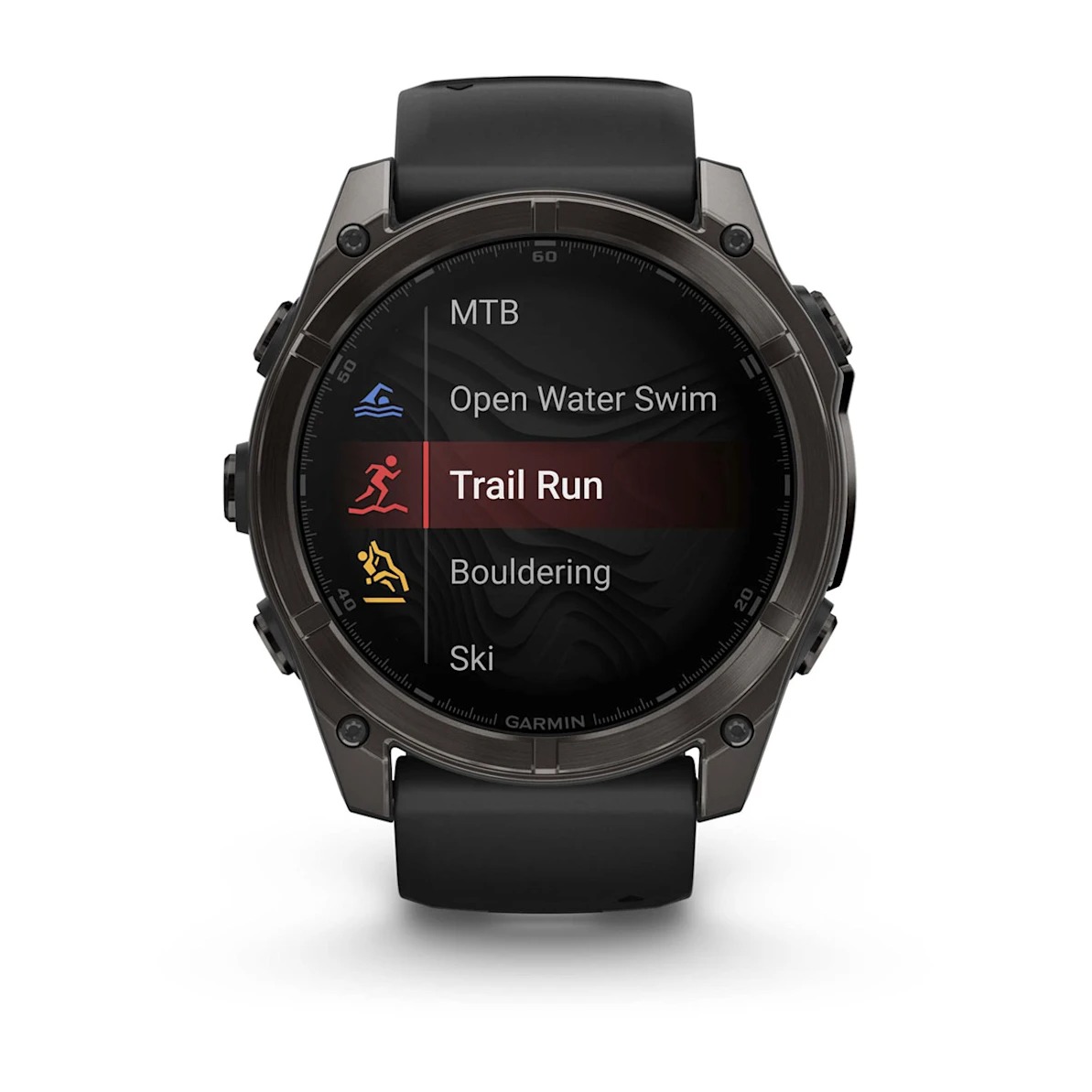 Garmin Smartwatch Fenix 8 AMOLED Sapphire Titanium 51mm Carbon Grey DLC w/Black/Pebble Band