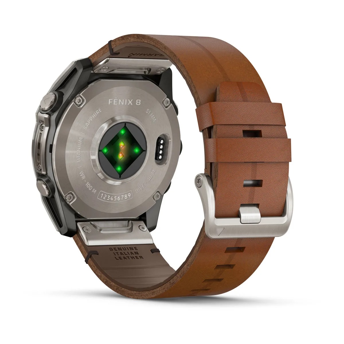 Garmin Smartwatch Fenix 8 AMOLED 51mm Titanium Sapphire w/Chestnut Leather Band