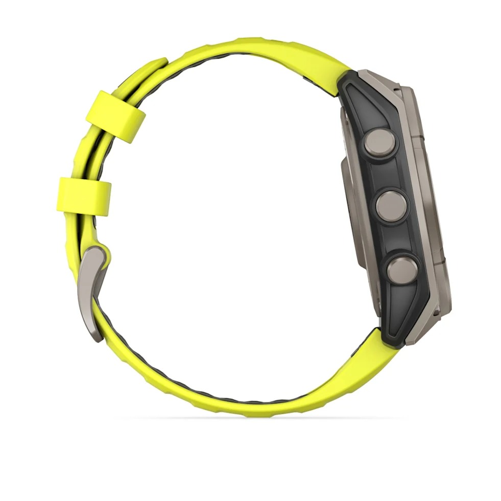 Garmin Smartwatch Fenix 8 Solar Sapphire Titanium 47mm Amp Yellow /w Graphite Silicone Band