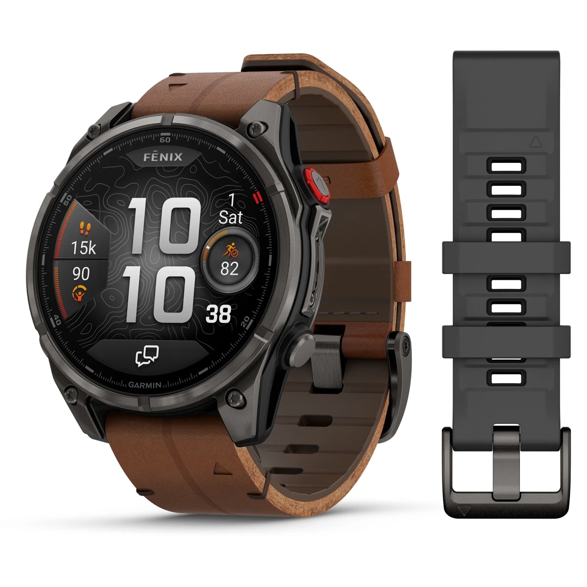 Garmin Smartwatch Fenix 8 Pro LTE AMOLED 47mm Titanium Sapphire w/Leather Band