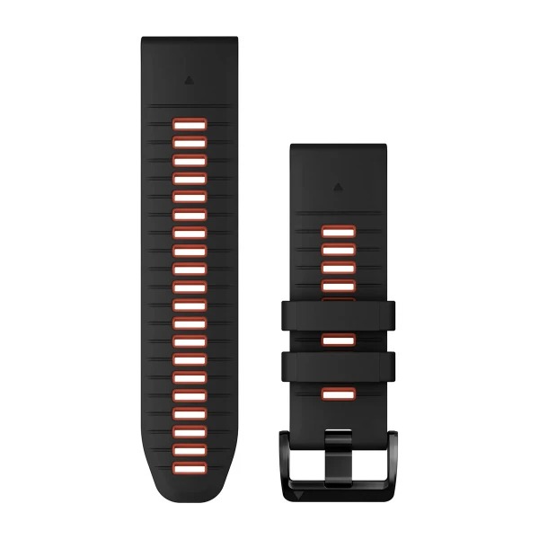 Garmin QuickFit 26mm Black Flame Red Silicone Band