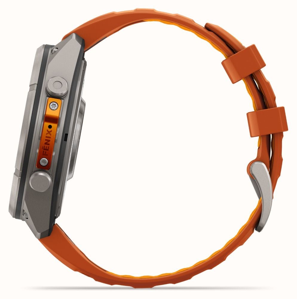 Garmin Smartwatch Fenix 9 Pro inReach AMOLED 47mm Titanium w/ Autumn Orange/Spark Orange Band
