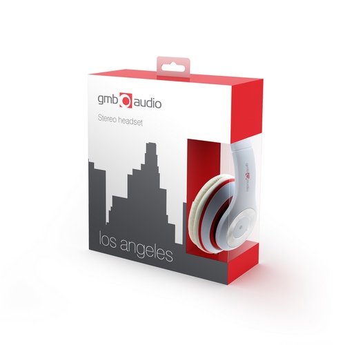 Headphones Gembird MHS-LAX White Los Angeles w/Mic for Smartphone/PCf