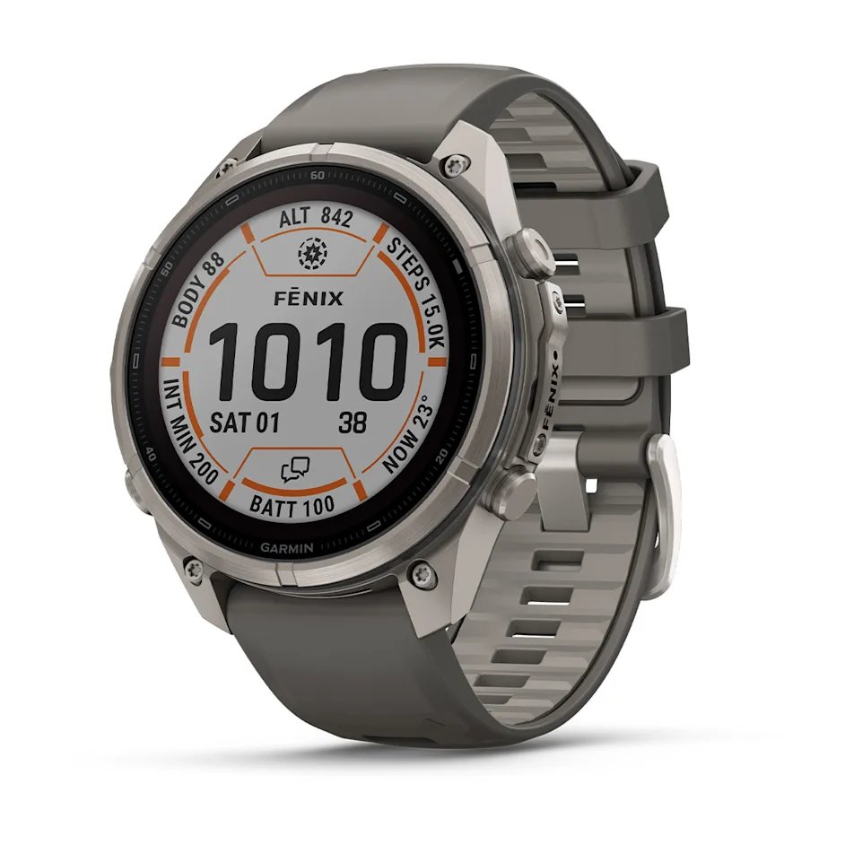 Garmin Smartwatch Fenix 9 Pro inReach Solar 47mm Titanium w/ Pebble Gray Band