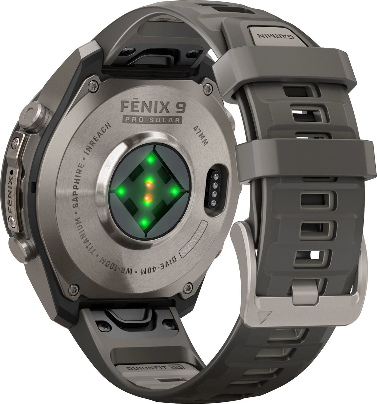 Garmin Smartwatch Fenix 9 Pro inReach Solar 47mm Titanium w/ Pebble Gray Band