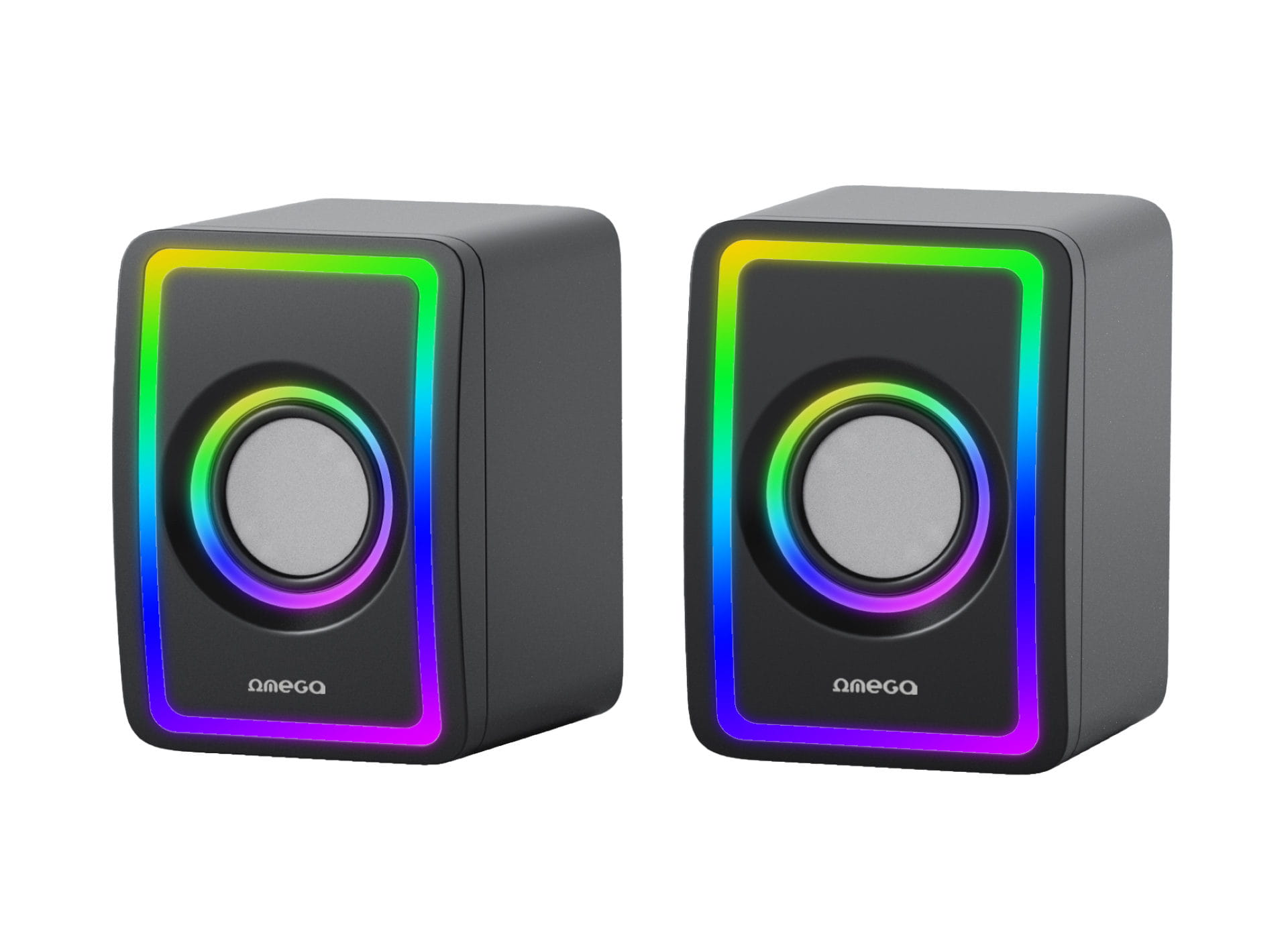 Speakers 2.0 Omega 6W RSM RGB USB, 3.5mm Audio Jack