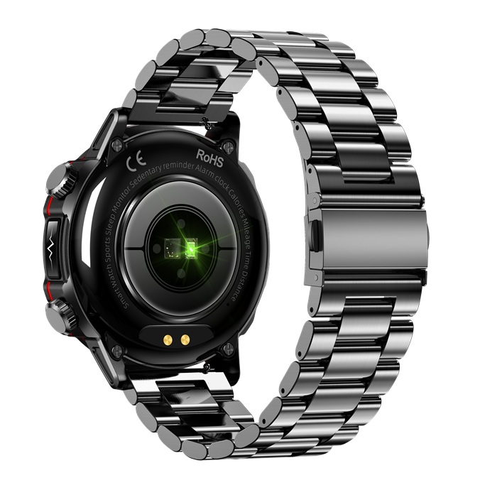 North Edge Healthcare Watch ET482 Black Steel with Heart Rate,Blood Pressure, Blood Oxygen