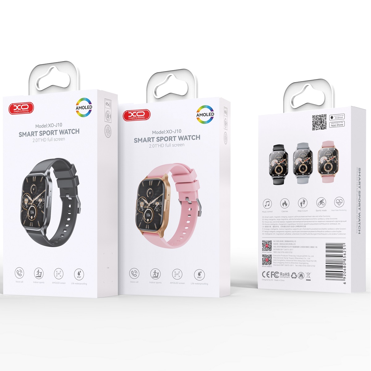 Smartwatch XO J10 Amoled Rose Gold
