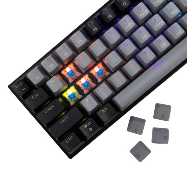 Keyboard White Shark Gaming Wakizashi 2 60% Mechanical RGB Grey/Black Blue Switch