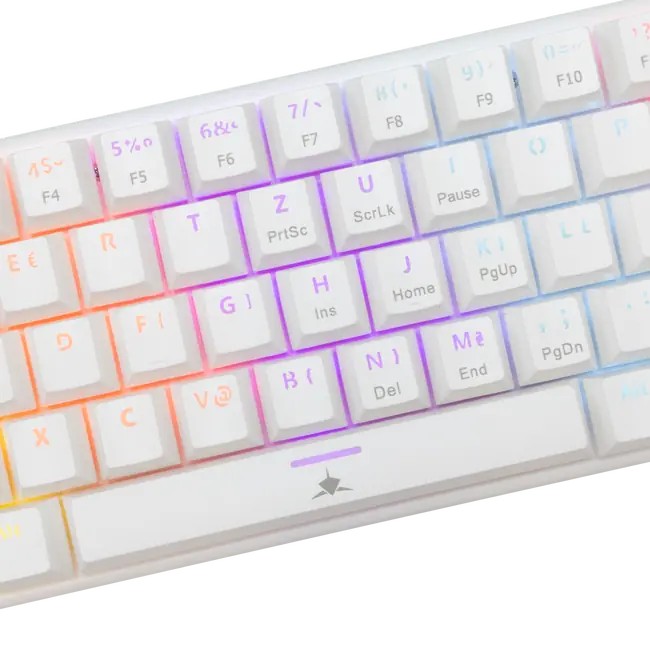 Keyboard White Shark Gaming Wakizashi 2 60% Mechanical RGB White Red Switch HR