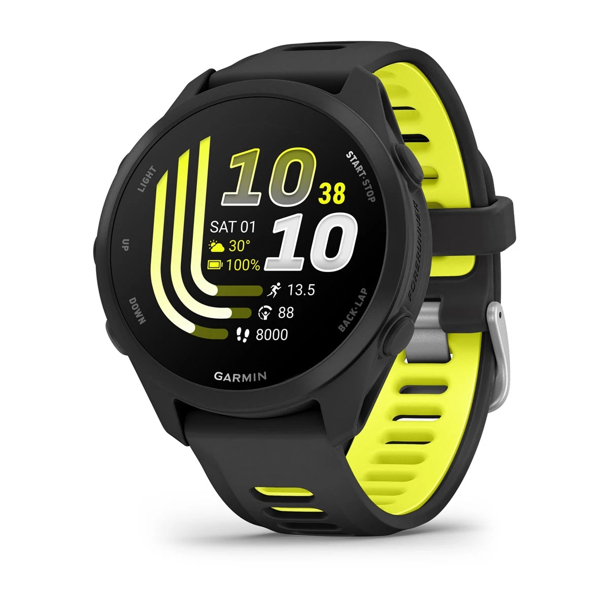 Garmin Smartwatch Forerunner 170 Music Black w/ Black/Amp Yellow Band