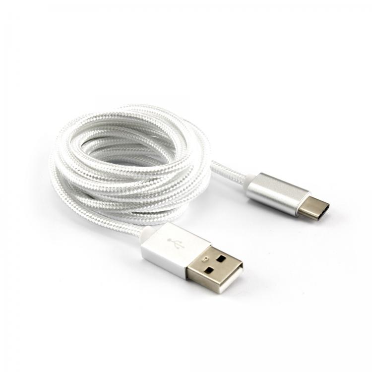 Cable USB 2.0 AM to Type-C 1.5m SBOX Braided Fruity White
