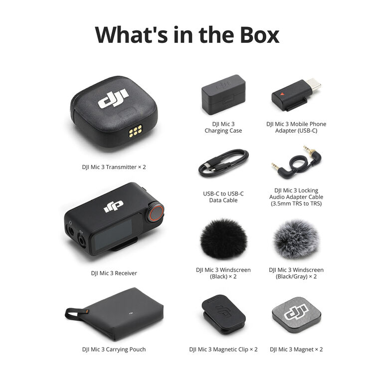Microphone DJI Mic 3 (2 TX + 1 RX + Charging Case)