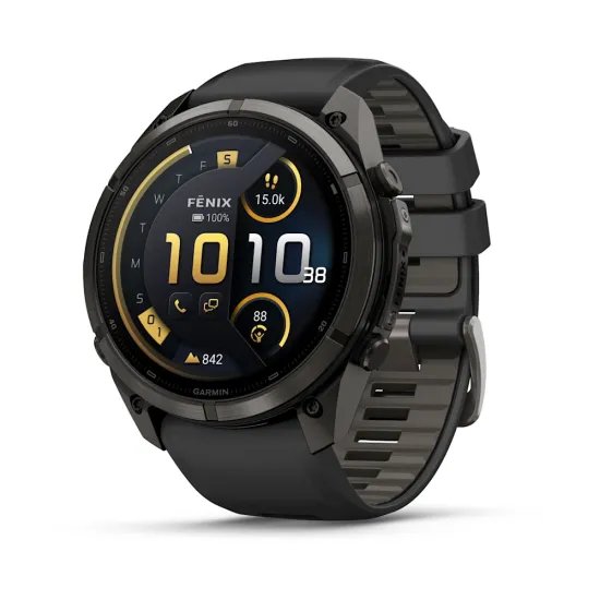 Garmin Smartwatch Fenix 9 Pro inReach 47mm Carbon Gray DLC Titanium w/ Black/Pebble Gray Band