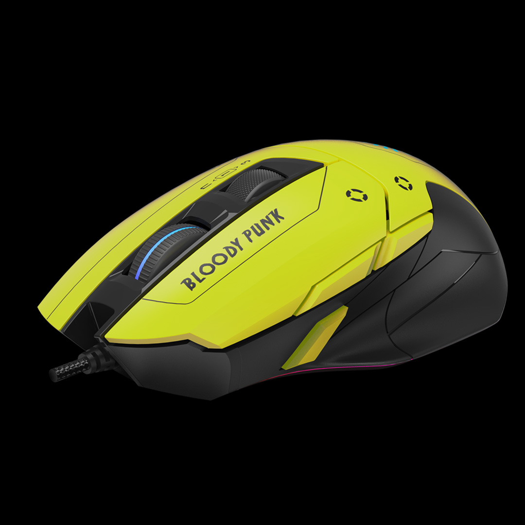 Mouse A4 W70 MAX Bloody Gaming Punk Yellow Activated 10000dpi