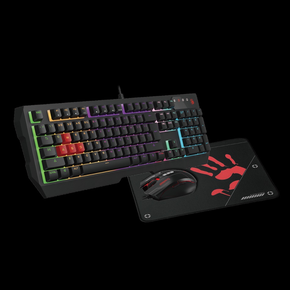 Keyboard A4 Bloody Gaming B1700 Illuminated USB+ Mouse + Mouse Pad