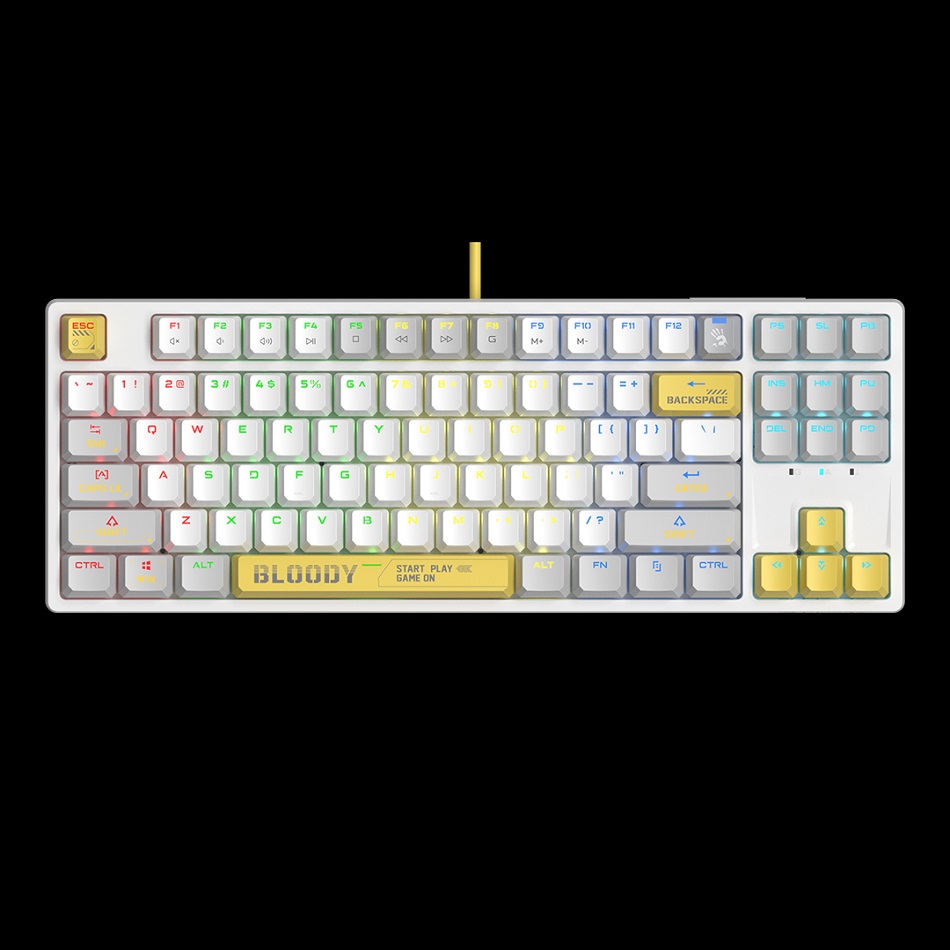 Keyboard A4 Bloody Gaming S87 Mechanical RGB Energy White BLMS Red Switch