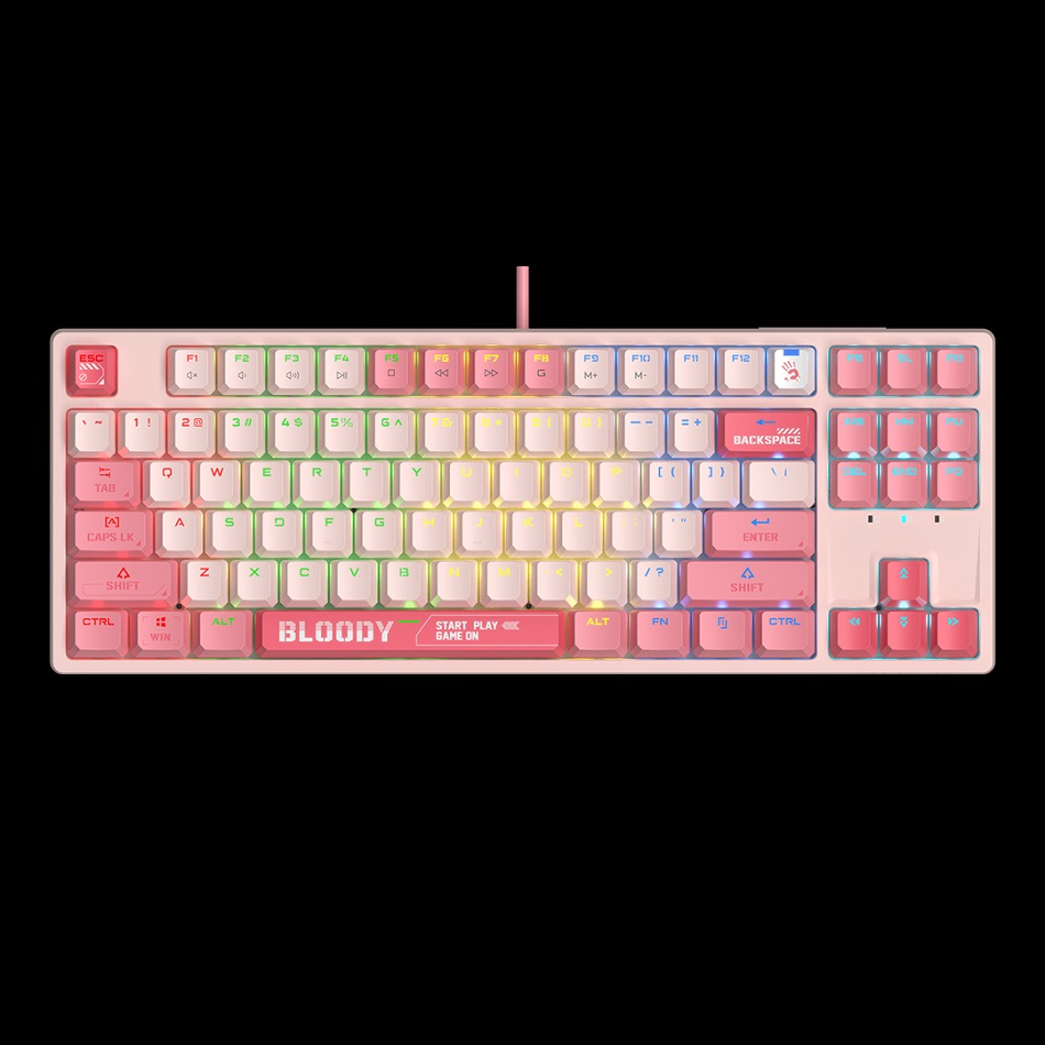 Keyboard A4 Bloody Gaming S87 Mechanical RGB Energy Pink BLMS Red Switch