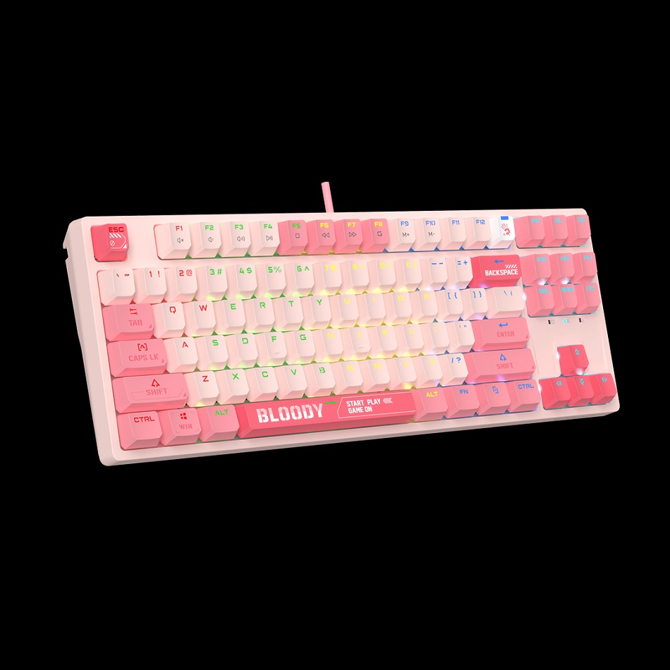 Keyboard A4 Bloody Gaming S87 Mechanical RGB Energy Pink BLMS Red Switch