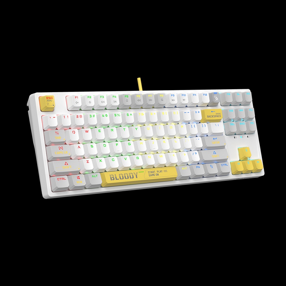 Keyboard A4 Bloody Gaming S87 Mechanical RGB Energy White BLMS Red Switch