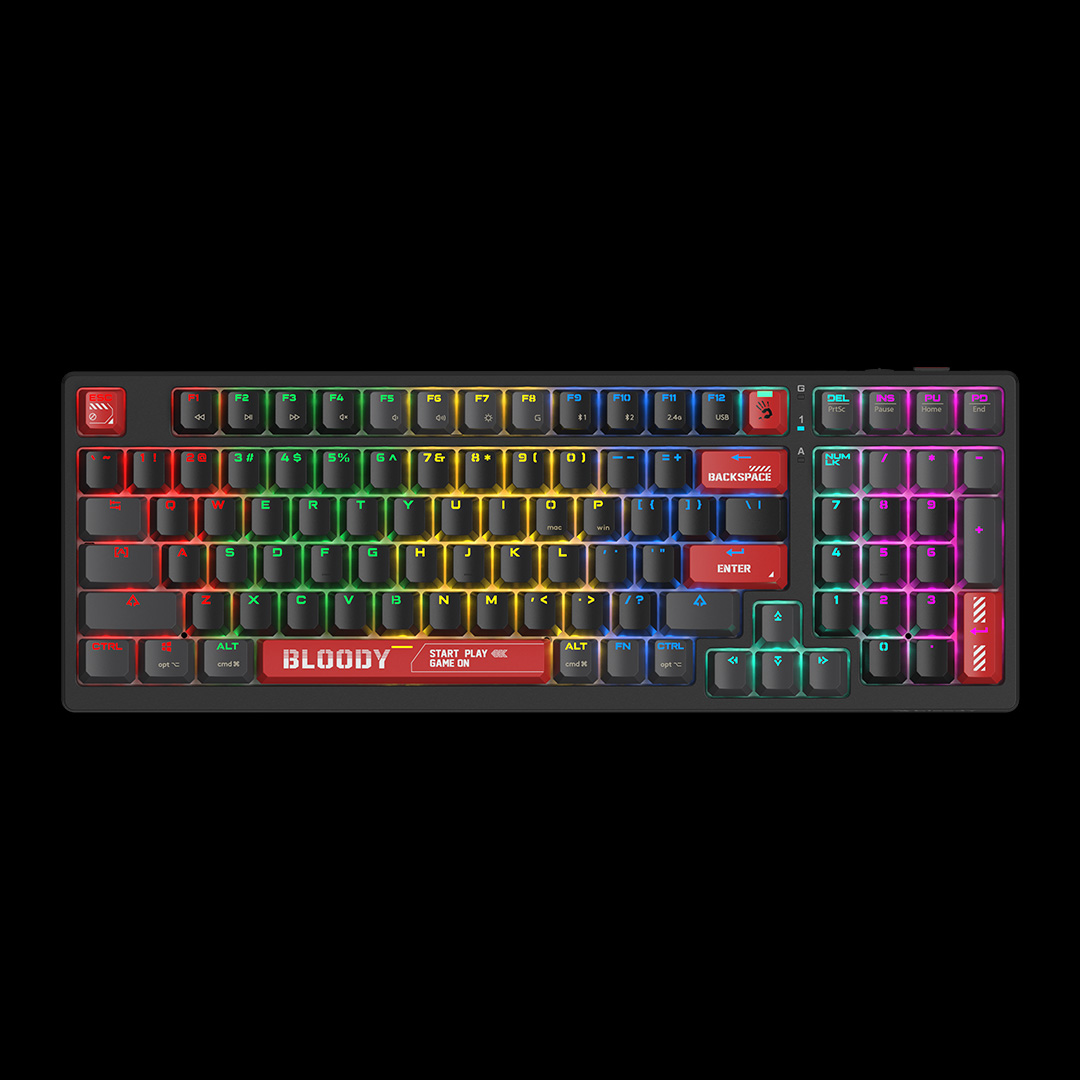 Keyboard A4 Bloody Gaming WS98 Wireless/Bluetooth Sports Red Mechanical Red