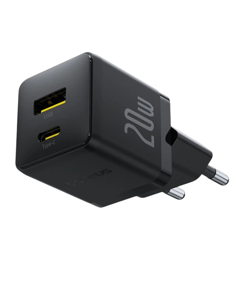 USB Universal Power Charger Baseus Palm 20W w/USB-C Cable Black