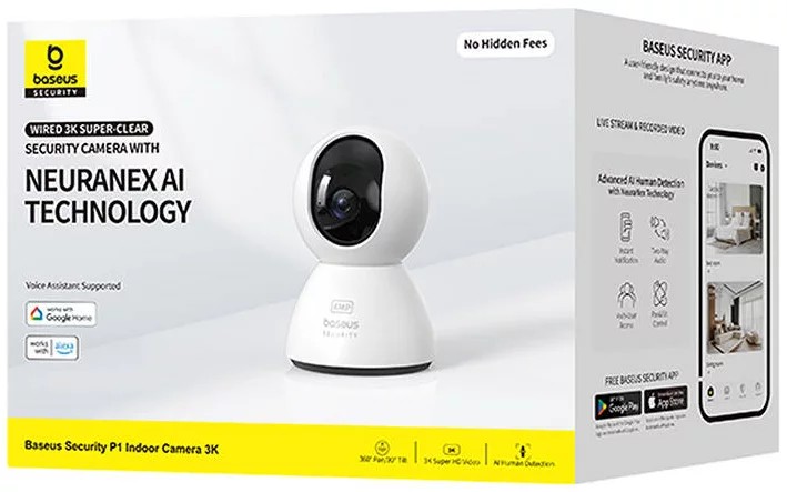 Baseus Smart Home WiFi Indoor Camera P1 3K White