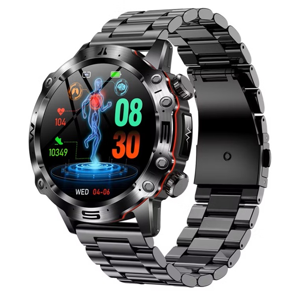 North Edge Healthcare Watch ET482 Black Steel with Heart Rate,Blood Pressure, Blood Oxygen