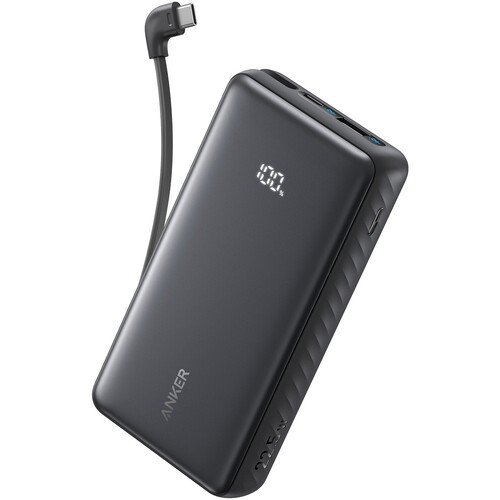 Power Bank Anker Zolo 20K, 22.5W, (Built-In USB-C Cable) Black