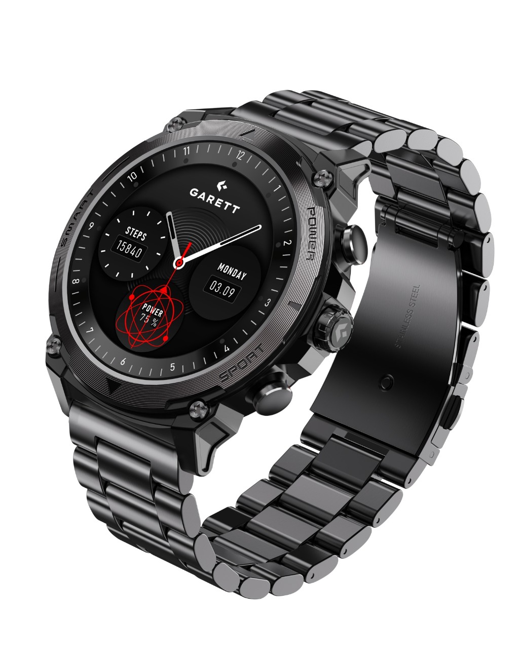 Smartwatch Garett Atom Black Steel