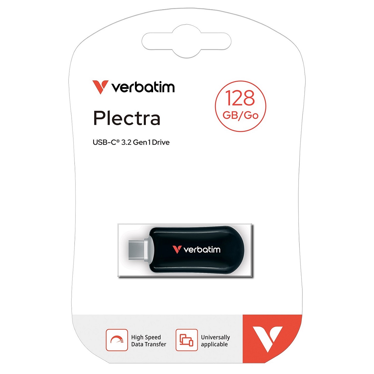 USB Drive Type-C 128GB Verbatim Plectra Black