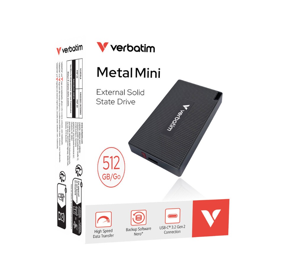 SSD External Verbatim Metal Mini 512GB Black 2000 MB/s