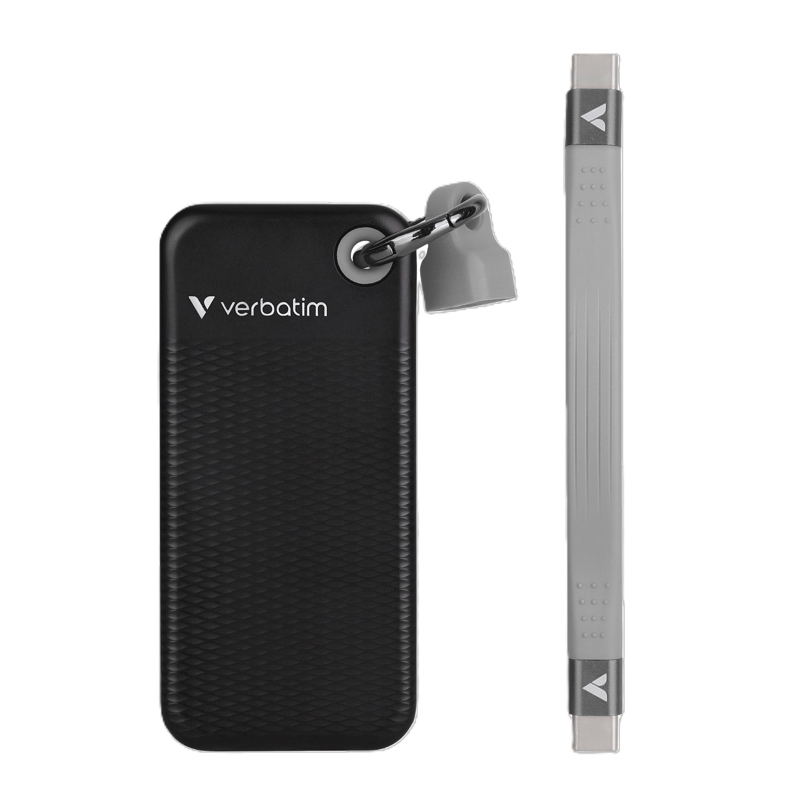 SSD External Verbatim Pocket Keyring With Cable Attachment 1TB Black/Grey