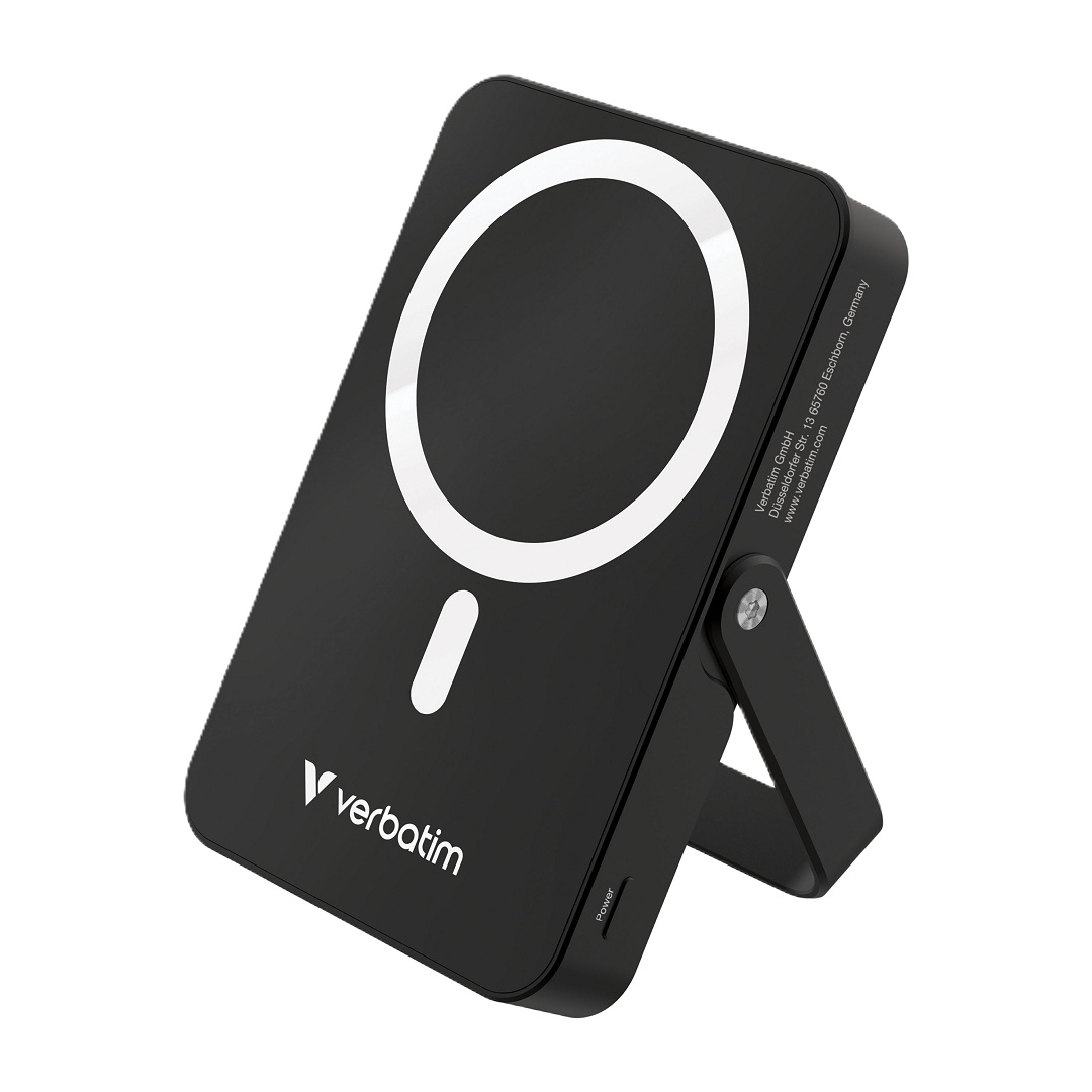 Power Bank Verbatim Charge'n'Go with Stand 10000mAh Magnetic Wireless Charging Black