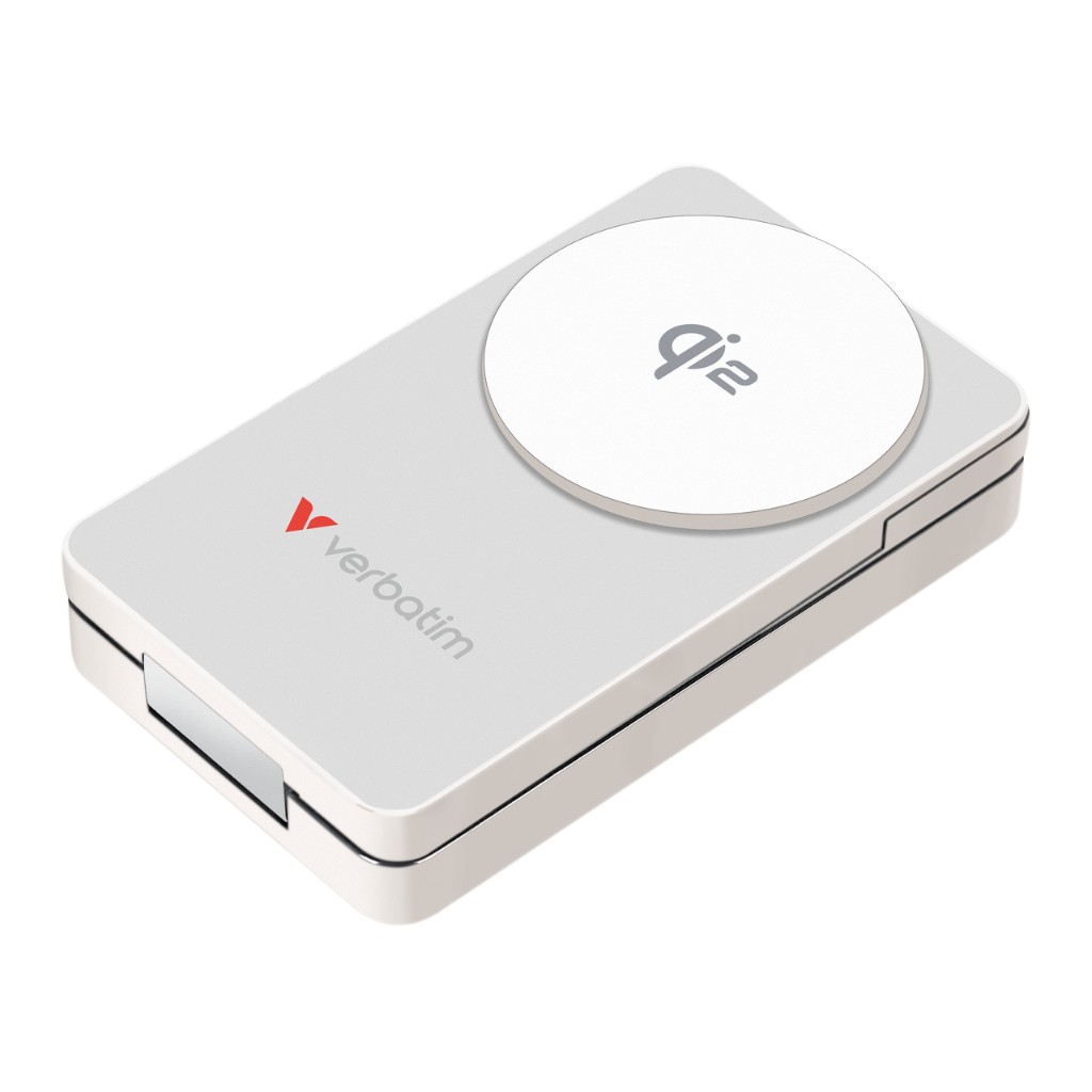 Power Bank Verbatim 3 in 1 Apple Watch + Earbuds + Phone 10000mAh Magnetic Wireless Charging White