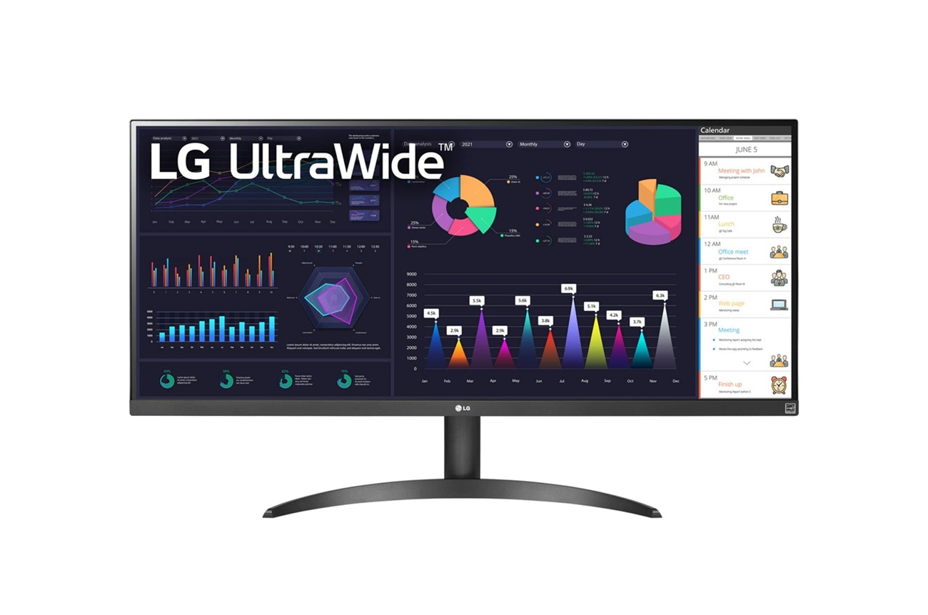 Monitor 34" LG 34WQ500-B UltraWide Curved  2560 x 1080, IPS, 100Hz, HDMI, DP, HDR400, AMD Freesync