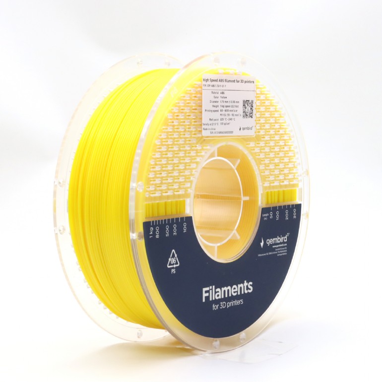 Filament for 3D Printer ABS High Speed 1.75mm Gembird Yellow