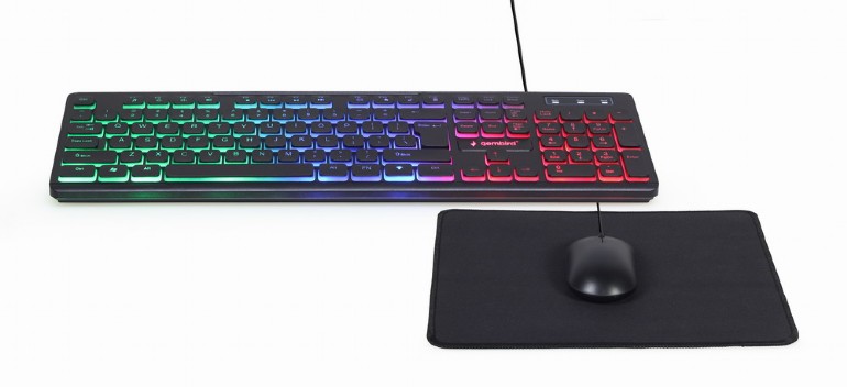 Desktop Set Gembird Backlight 3IN1 Keyboard+Mouse+Mouse Pad