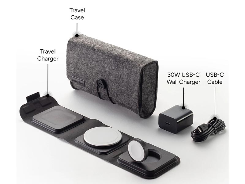 Wireless Charger Zagg Mophie MagSafe 3-in-1 Travel Set