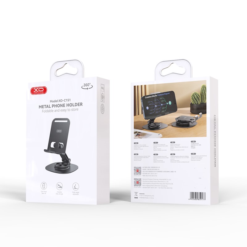 Holder for Smartphones XO C151 Black Rotating 360