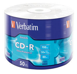 CD-R Verbatim 700MB 52x 50pcs Wrap Extra Protection