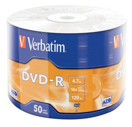 DVD-R 4.7GB 16x Verbatim 50pcs Wrap Matt Silver