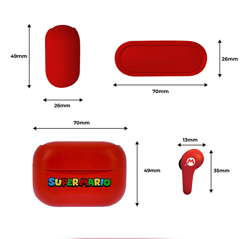 Earbuds Bluetooth OTL Super Mario Red TWS
