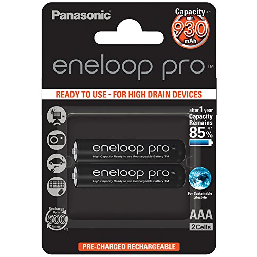 Batteries Panasonic Eneloop PRO Rechargable AAA 2 pack 930mAh