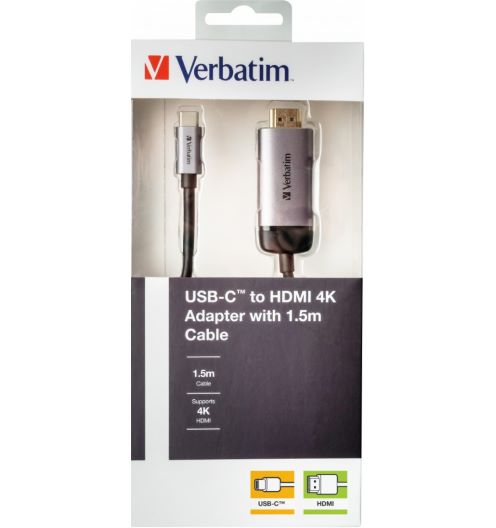 Verbatim USB Type-C to HDMI 4K Adapter 1.5m Cable