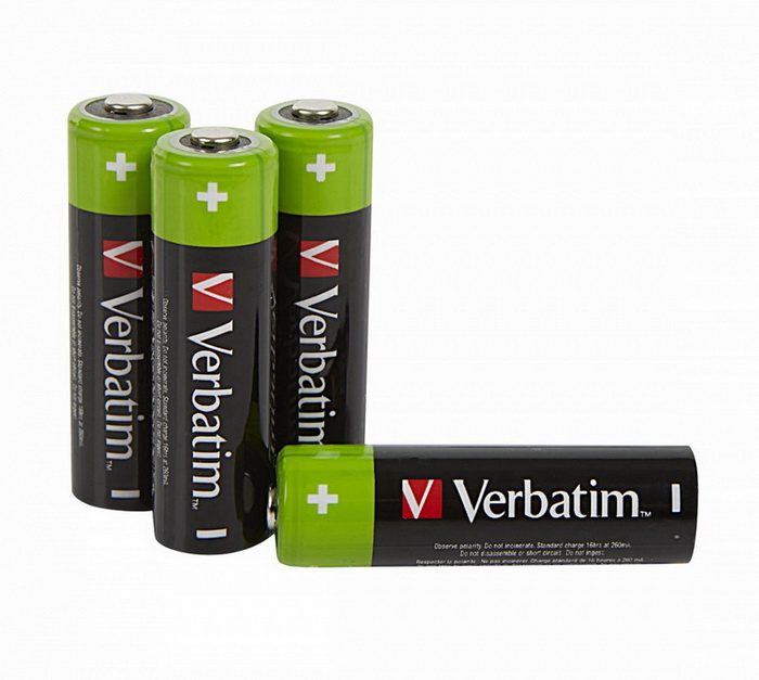 Batteries 2500mAH Rech. NI-MH AA 4pack Verbatim