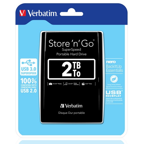 HDD External 2.5" 2TB USB 3.0 Verbatim Black